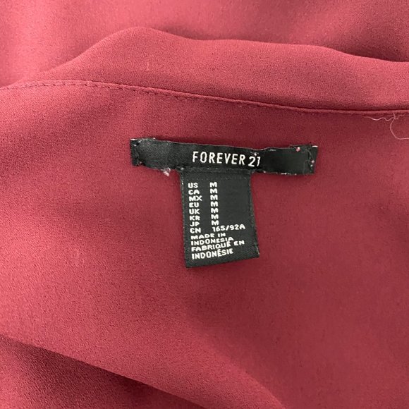 Forever 21 women's Top sleeveless open back burgundy size M - Picture 5 of 9
